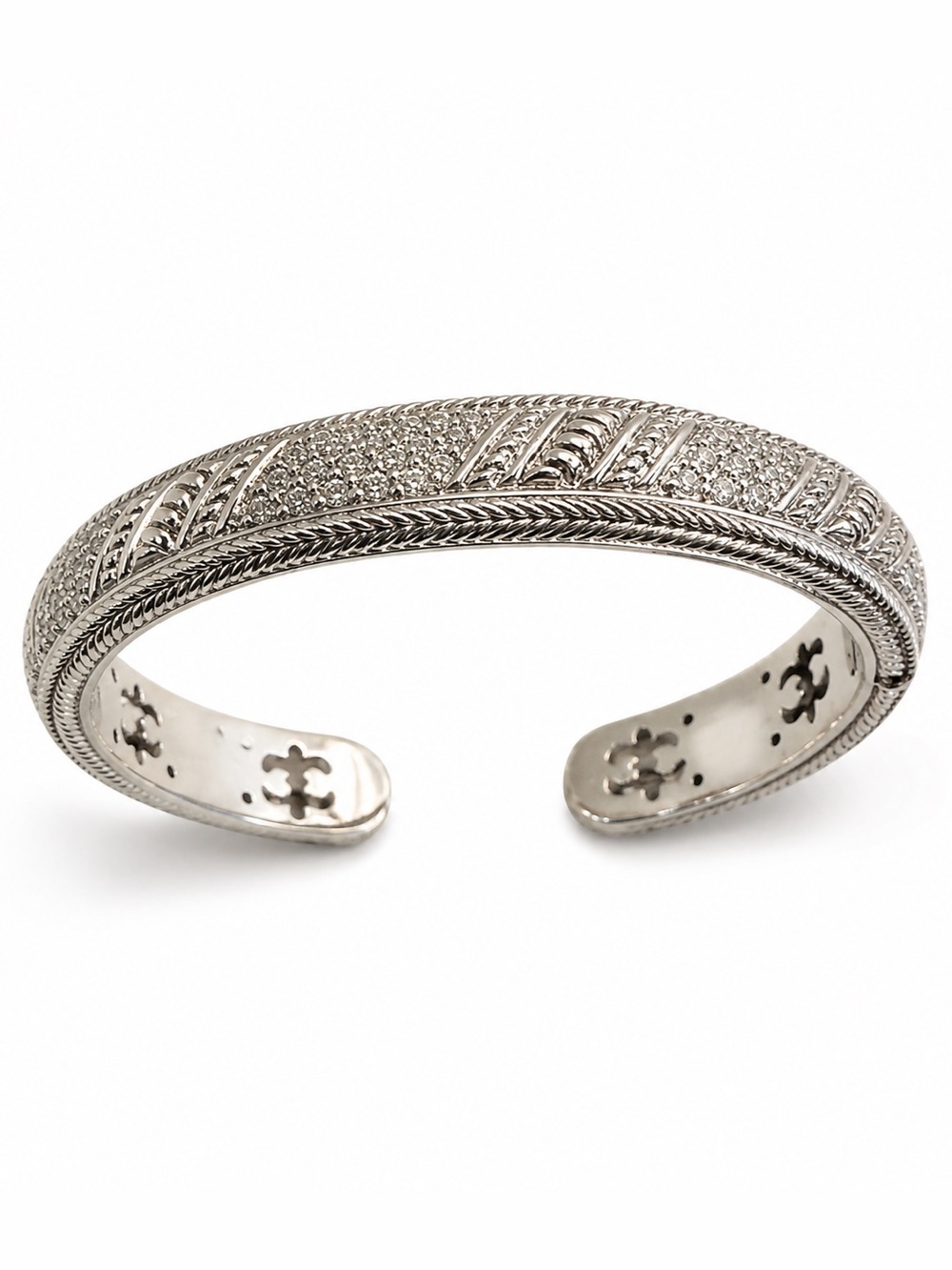 Judith Ripka Sterling Silver Diamonique Cuff Bracelet